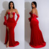 Tube-top Hot Drilling Length Dress