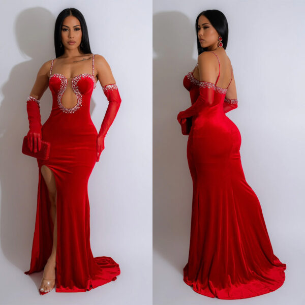 Tube-top Hot Drilling Length Dress