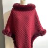 Rex Rabbit Fur Collar Shawl Cape Luxury
