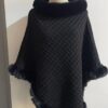 Rex Rabbit Fur Collar Shawl Cape Luxury