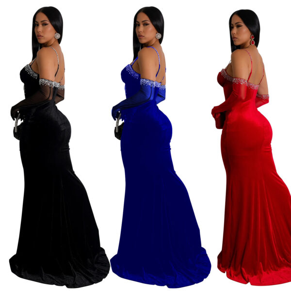 Tube-top Hot Drilling Length Dress