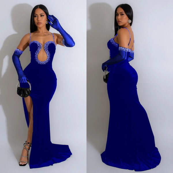 Tube-top Hot Drilling Length Dress