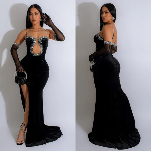 Tube-top Hot Drilling Length Dress