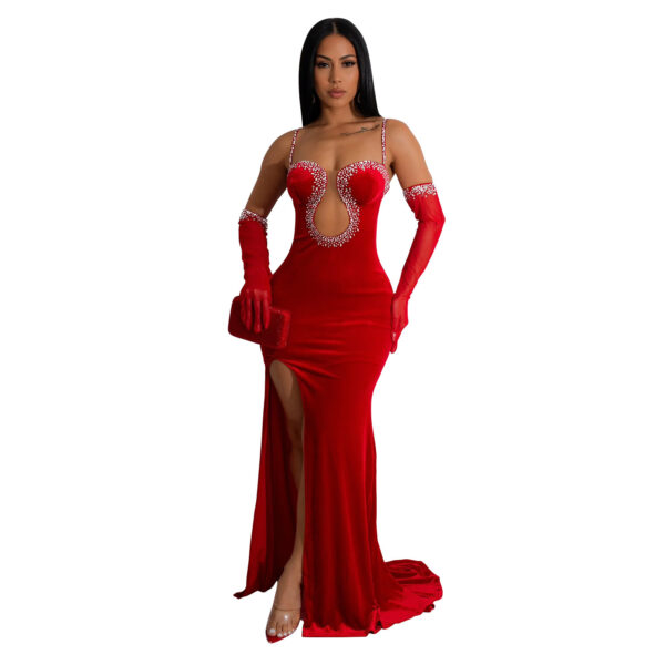 Tube-top Hot Drilling Length Dress