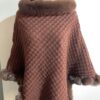 Rex Rabbit Fur Collar Shawl Cape Luxury